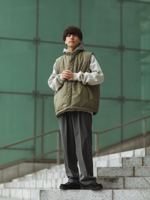 大人気☺︎UNIQLOユニロパンツスーツ ダブルジャケット&タックワイドLサイズ ユニクロ公式 | タックワイドパンツ