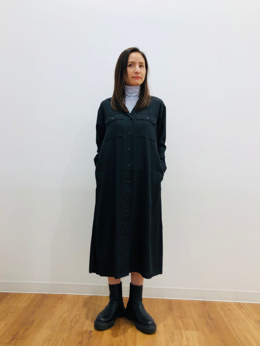 UVカットシャツワンピース（長袖・標準丈・110～121cm