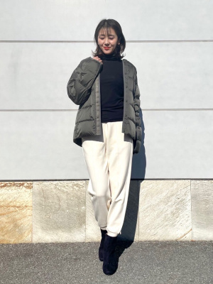 送料込 新品 7990円★UNIQLO リサイクル　ダウンジャケット ノーカラー ユニクロ公式 | リサイクルハイブリッドダウンジャケット