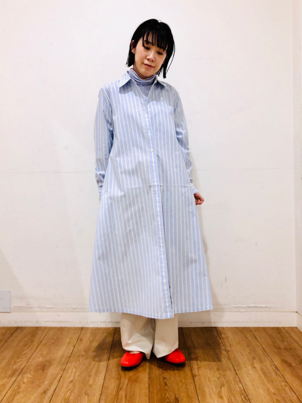 コットンバギーパンツ（丈標準70～72cm）」の着用コーディネート