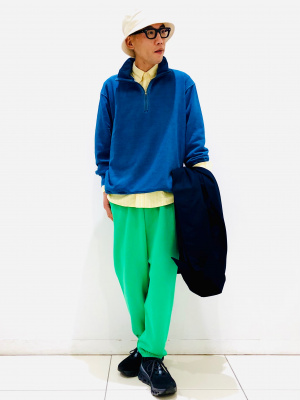 よん様購入用 ユニクロ公式 | インディゴスウェットハーフジッププルオーバー（長袖）