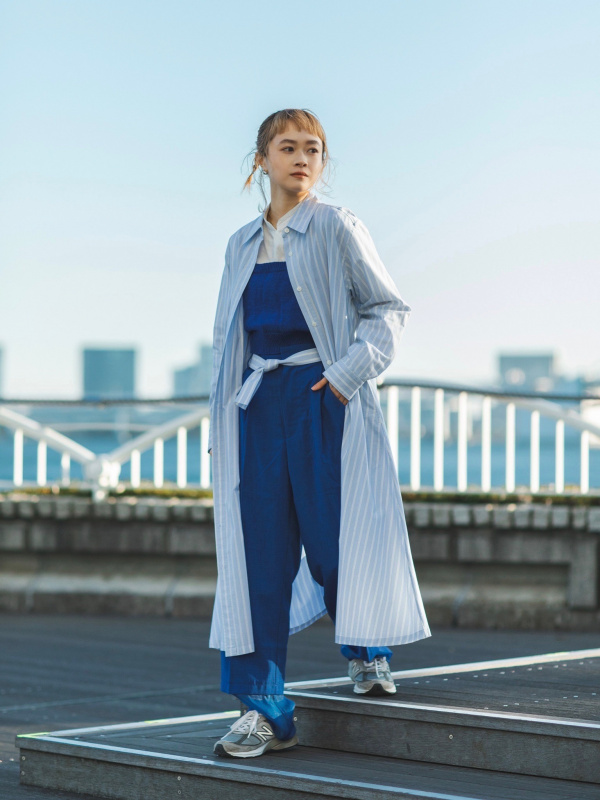 A ラインシャツ ロングシャツ ストライプシャツワンピース ユニクロ
