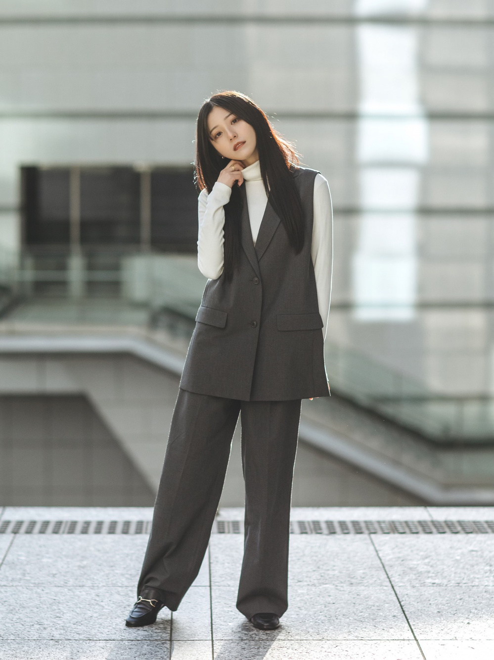 トリーバーチ ロングジレ ベスト パンツ セットアップ 滝沢眞規子 タキマキ