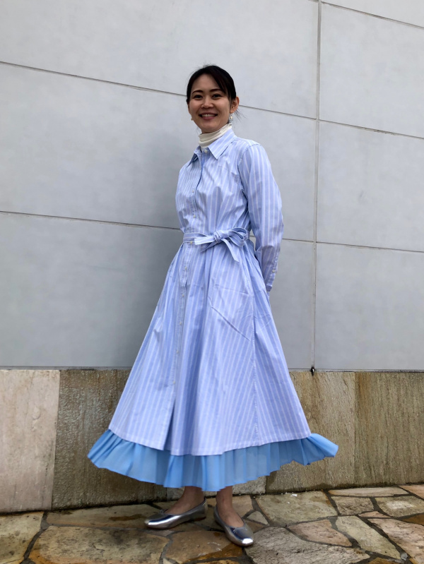A ラインシャツ ロングシャツ ストライプシャツワンピース ユニクロ