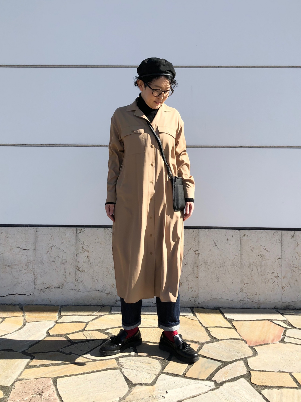 スリムリブファーカラーセーター