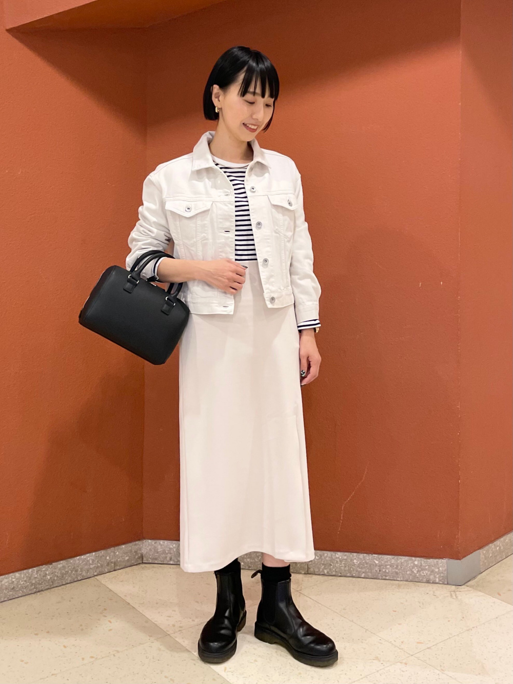 リラックステーラードジャケット、ソフトコットンボーダー