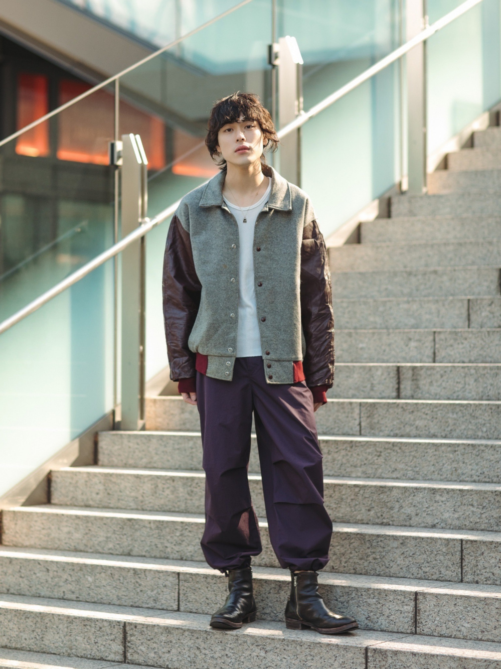 UNIQLO U ワイドフィットパラシュートパンツ 79 DARK GRAY - ワーク