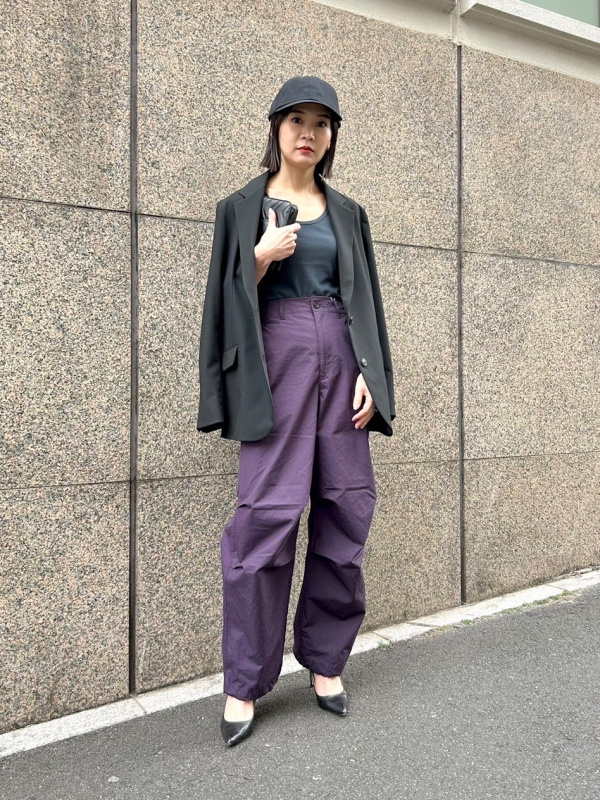 UNIQLO U ワイドフィットパラシュートパンツ 79 ダークパープル | mdh