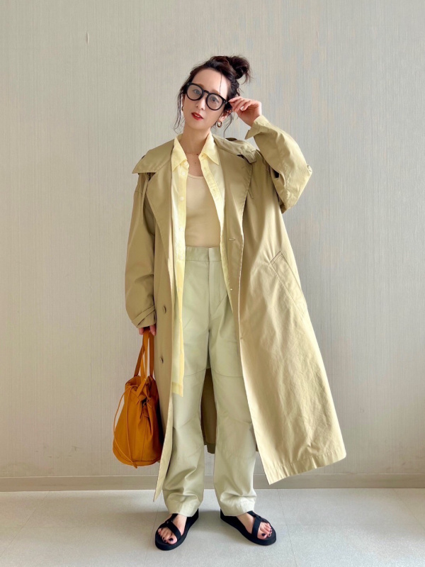 レディース UNIQLO U フーデッドロングコート M ナチュラル