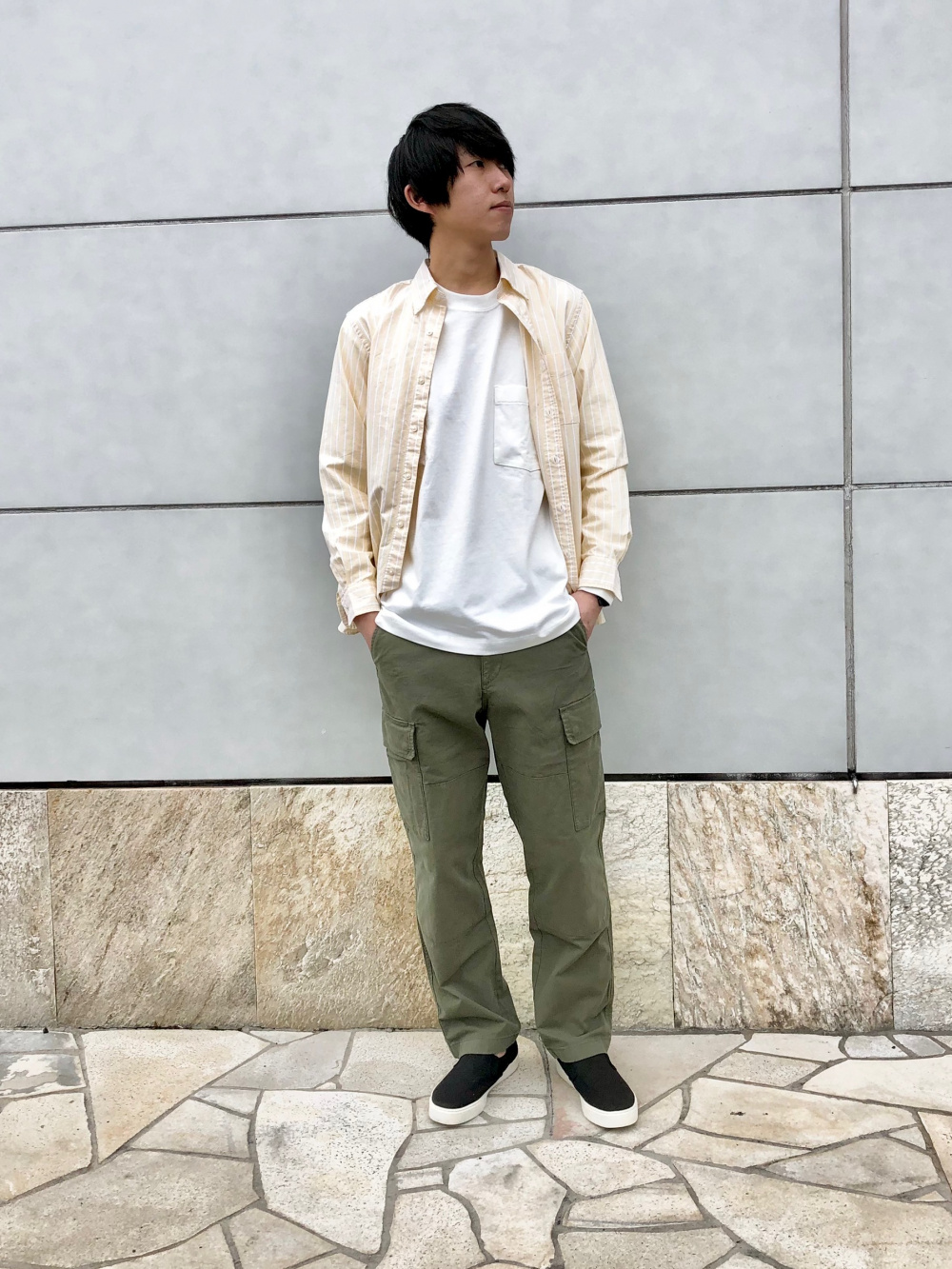 UNIQLO オックスフォードストライプシャツ - トップス