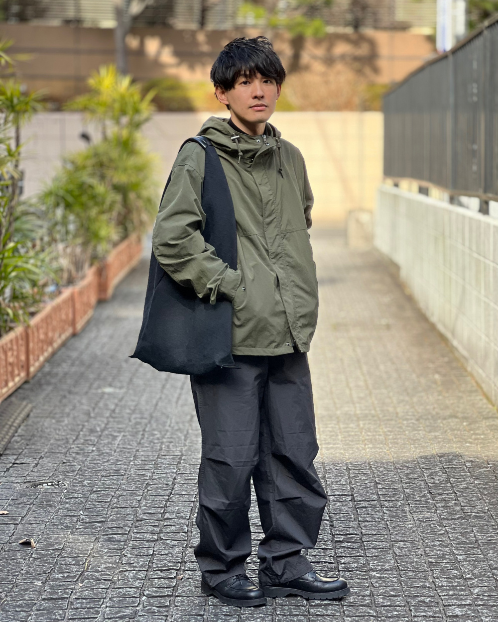 ヒート UNIQLO U ワイドフィットパラシュートパンツ サイズ82 ダーク