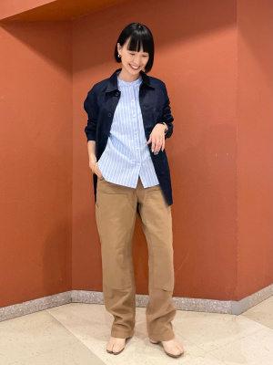ユニクロ公式 | リネンブレンドストライプバンドカラーシャツ(7 ユニクロ公式 | リネンブレンドストライプバンドカラーシャツ(7