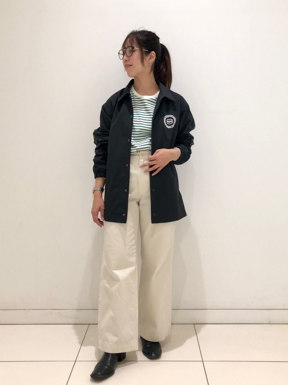 コットンバギーパンツ（丈標準70～72cm）」の着用コーディネート