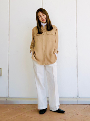 CLEL】Linen Blend 3D Tuck Slacks/リネンブレンド 3Dタック