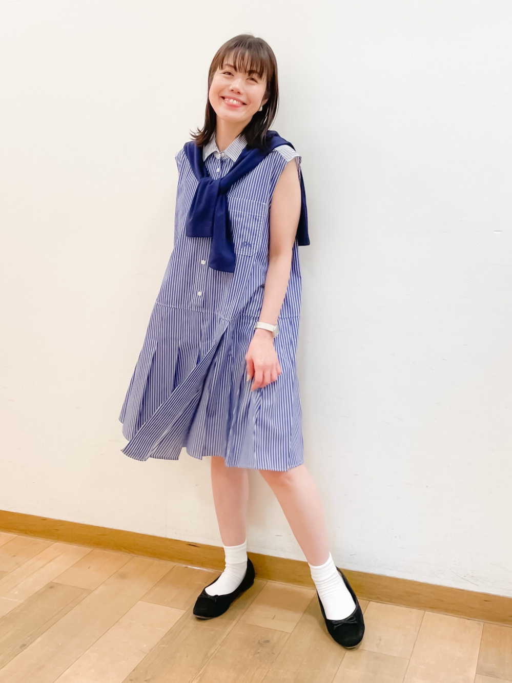 プリーツワンピース（半袖）セットアップ可能、UVカットジャージー  