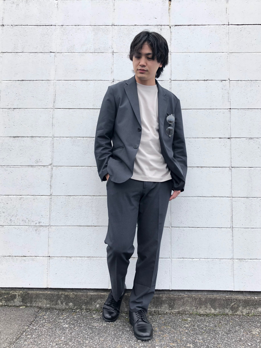 モノクロチェックジャケット＋ベストドレス