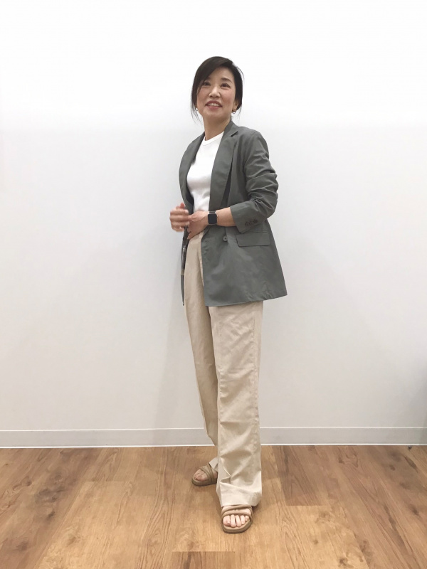 リネンブレンドジャケット、デニムワークパンツ（コットンリネン