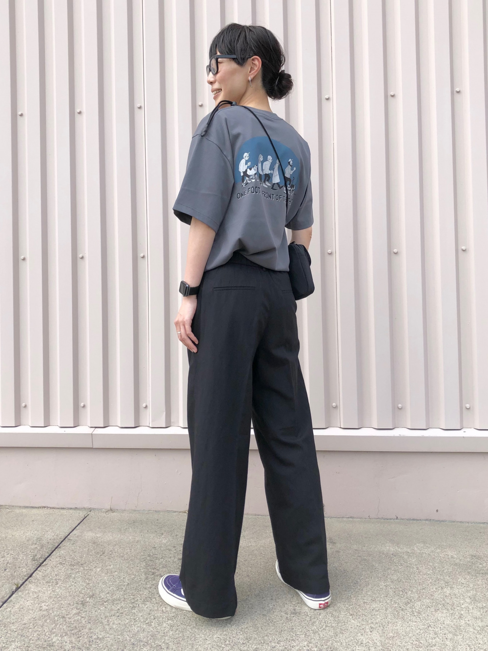 リネンブレンドタックワイドパンツ（丈標準67～69cm