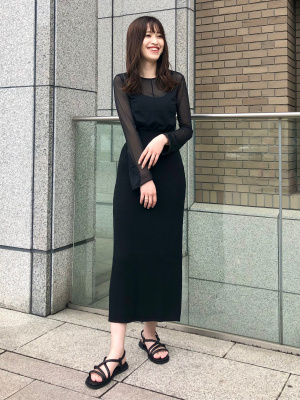 マメ/マメクロゴウチ　ロングスカート　ブラック　コットンシルク　L 最終価格 mame kurogouchi(マメクロゴウチ) ロングプリーツスカートMM21FW