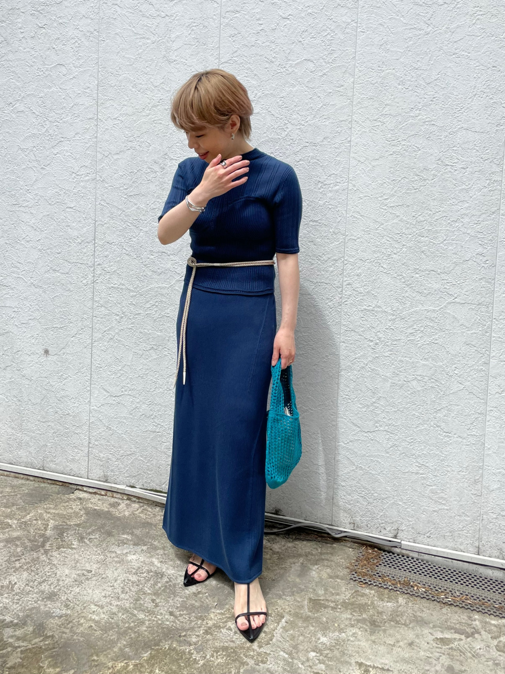 マメクロゴウチ　ニットセーター　ネイビー UNIQLO - UNIQLO Mame Kurogouchi ユニクロ マメクロゴウチ