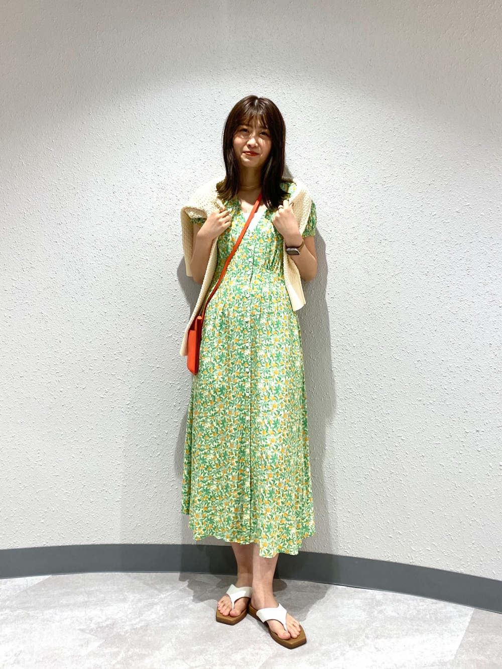 コントワー・デ・コトニエ ネイビー 花柄 半袖ミニワンピース 