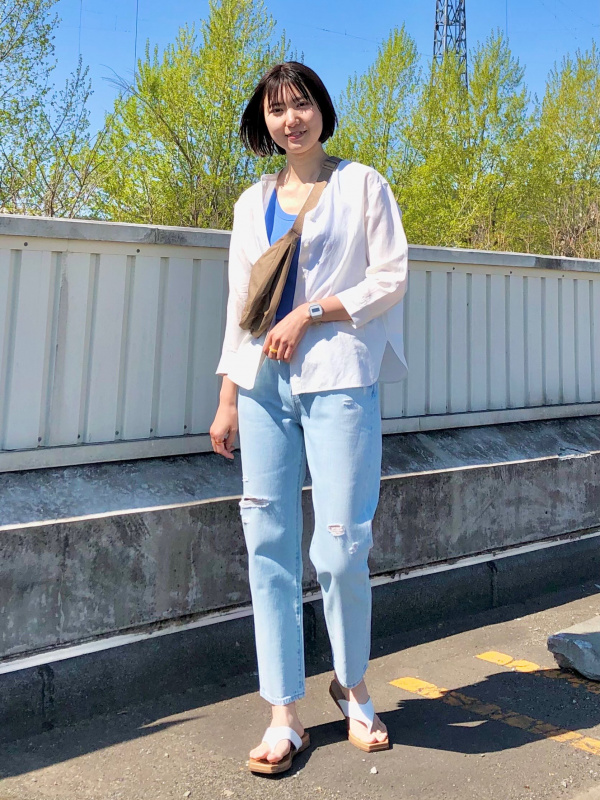 在庫あり】 ユニクロ ボーイフレンドテーパードジーンズ 24 ユニクロ UNIQLO ユニクロジーンズ ボーイフレンドデニム 61センチ