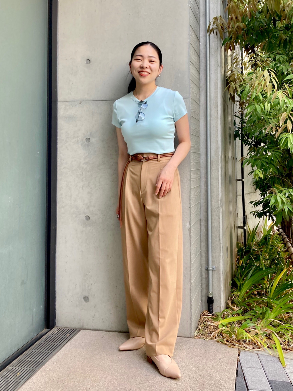 ミニT（半袖）、タックワイドパンツ（ワンタック・丈標準69～71cm