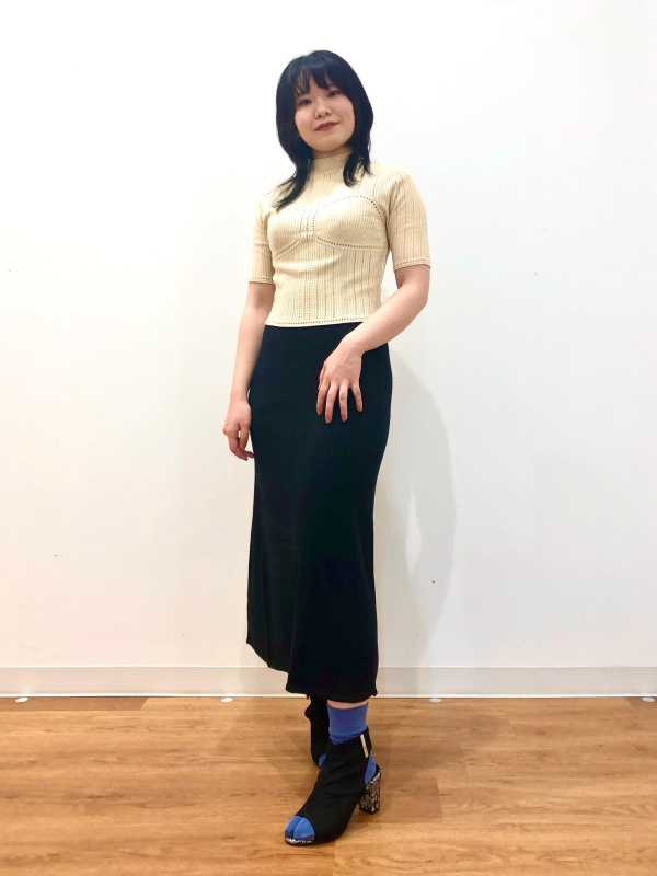 3Dニットワンピース（ノースリーブ）（レディース）の着用