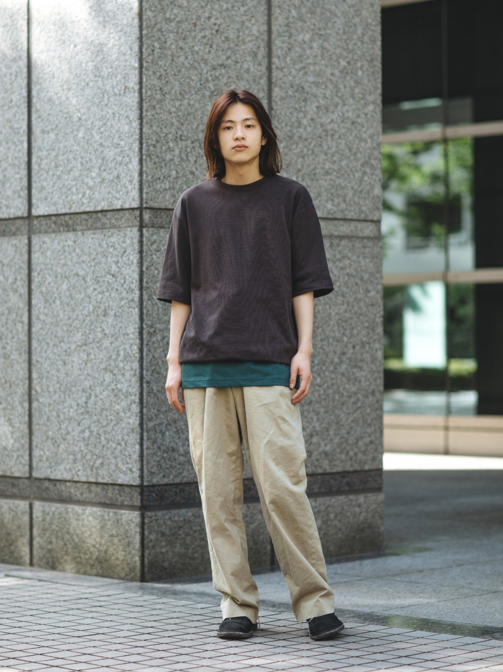 エアリズムコットンオーバーサイズTシャツ/5分袖、エアリズムコットン