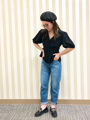 ユニクロ公式 | レーヨンローンVネックブラウス（半袖）