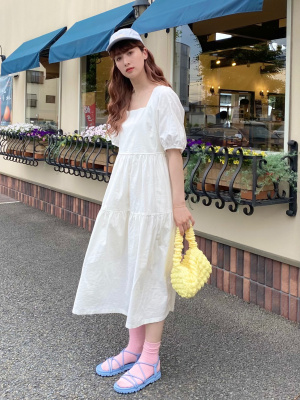 ユニクロ公式 | リネンブレンドシャーリングワンピース（半袖・標準丈  