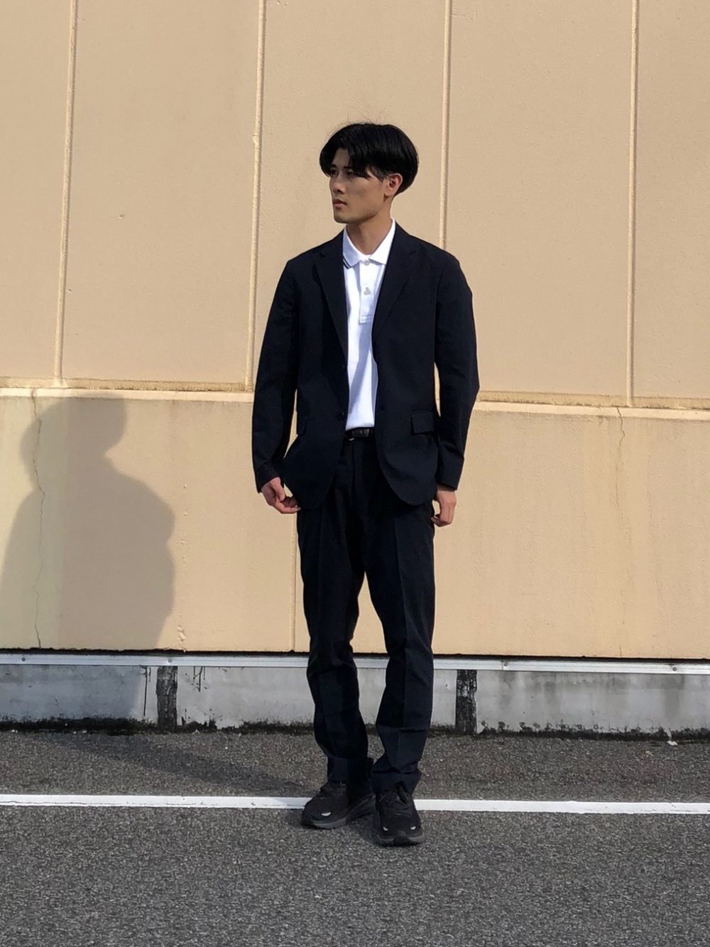 ユニクロ　感動ジャケット　パンツセットアップ　グレンチェック　XS／73 感動ジャケット/グレンチェック、感動パンツ/ライト」の着用