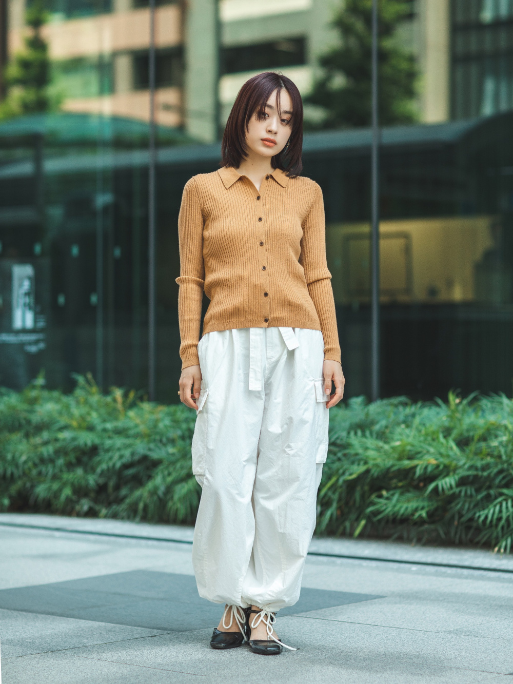 UNIQLO - UNIQLO エクストラファインメリノリブポロカーディガン　Mサイズ ユニクロ公式 | メリノリブポロカーディガン