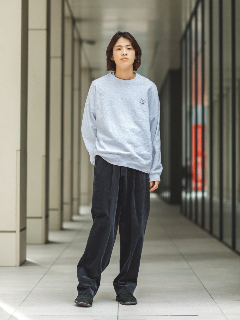 UNIQLO ユニクロ タックワイドパンツ（コーデュロイ・丈標準70～76cm）-