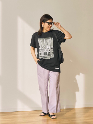 コットンシアーブラウス/ノースリーブ、リネンブレンドバレル