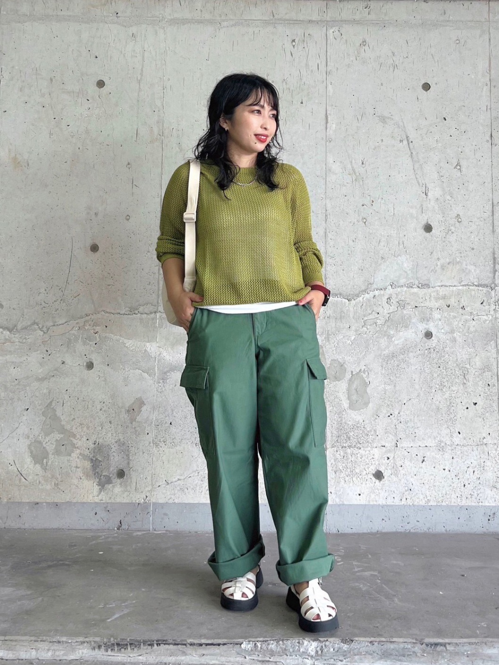 シームレスブラキャミソール、3Dメッシュクルーネックセーター