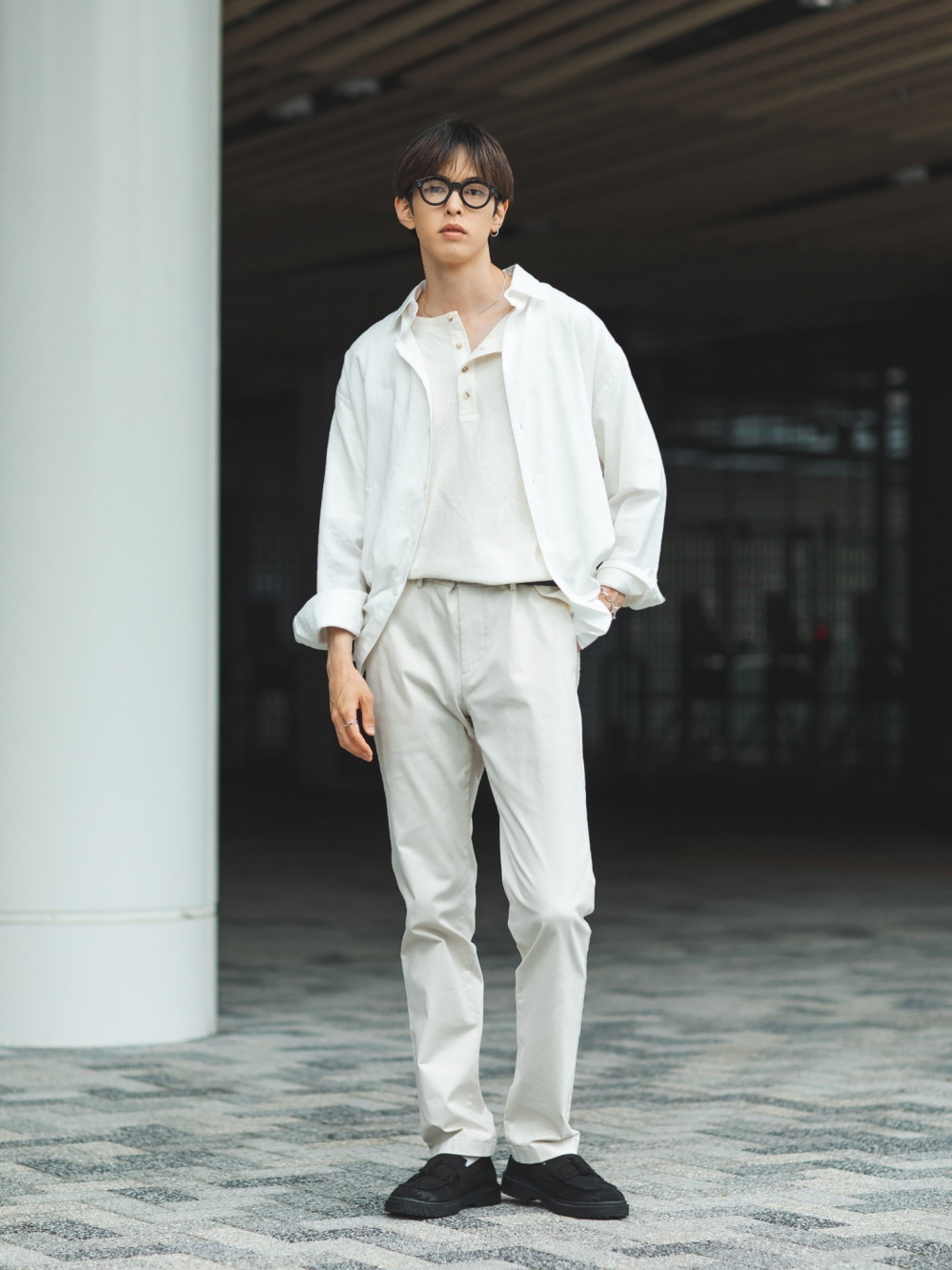 Germano ホワイト スリムフィット チノパン GERMANO パンツ | ホワイト - Del Fiore Online Shop( デル