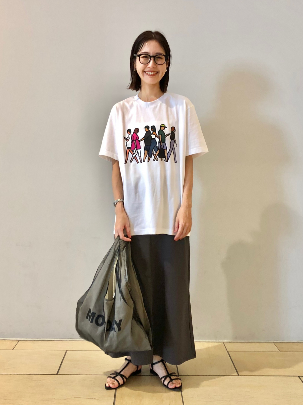 PEACE FOR ALL Tシャツ/綾瀬はるか、ナローフレアマキシスカート」の