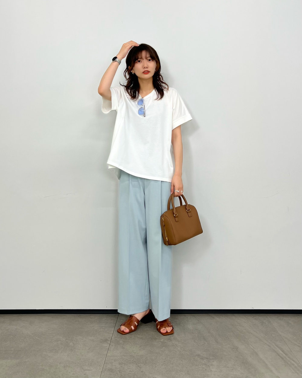 レーヨンブラウス（半袖）、感動パンツ（スリムストレート・丈標準70