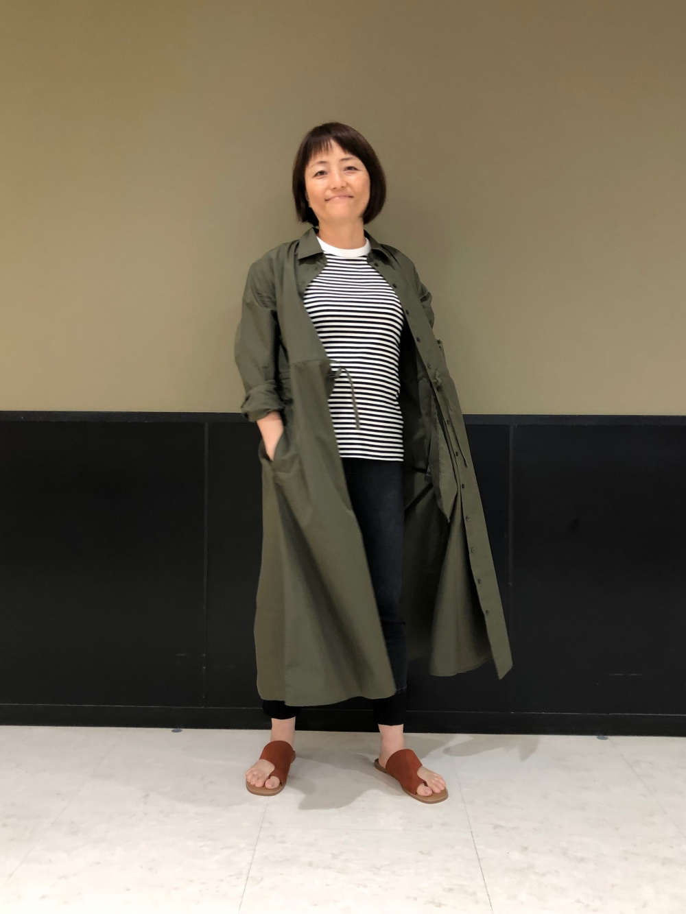 コットンロングシャツワンピース（長袖・標準丈・111.5～122.5cm  