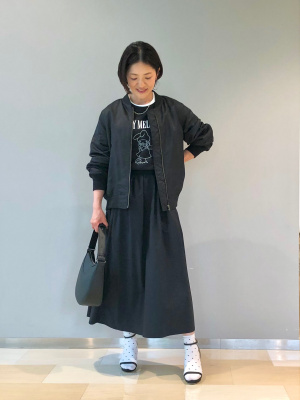 UNIQLO MA-1 ボンバージャケット　ブラック uniqlo +J】オーバーサイズブルゾン ボンバージャケット MA-1 黒