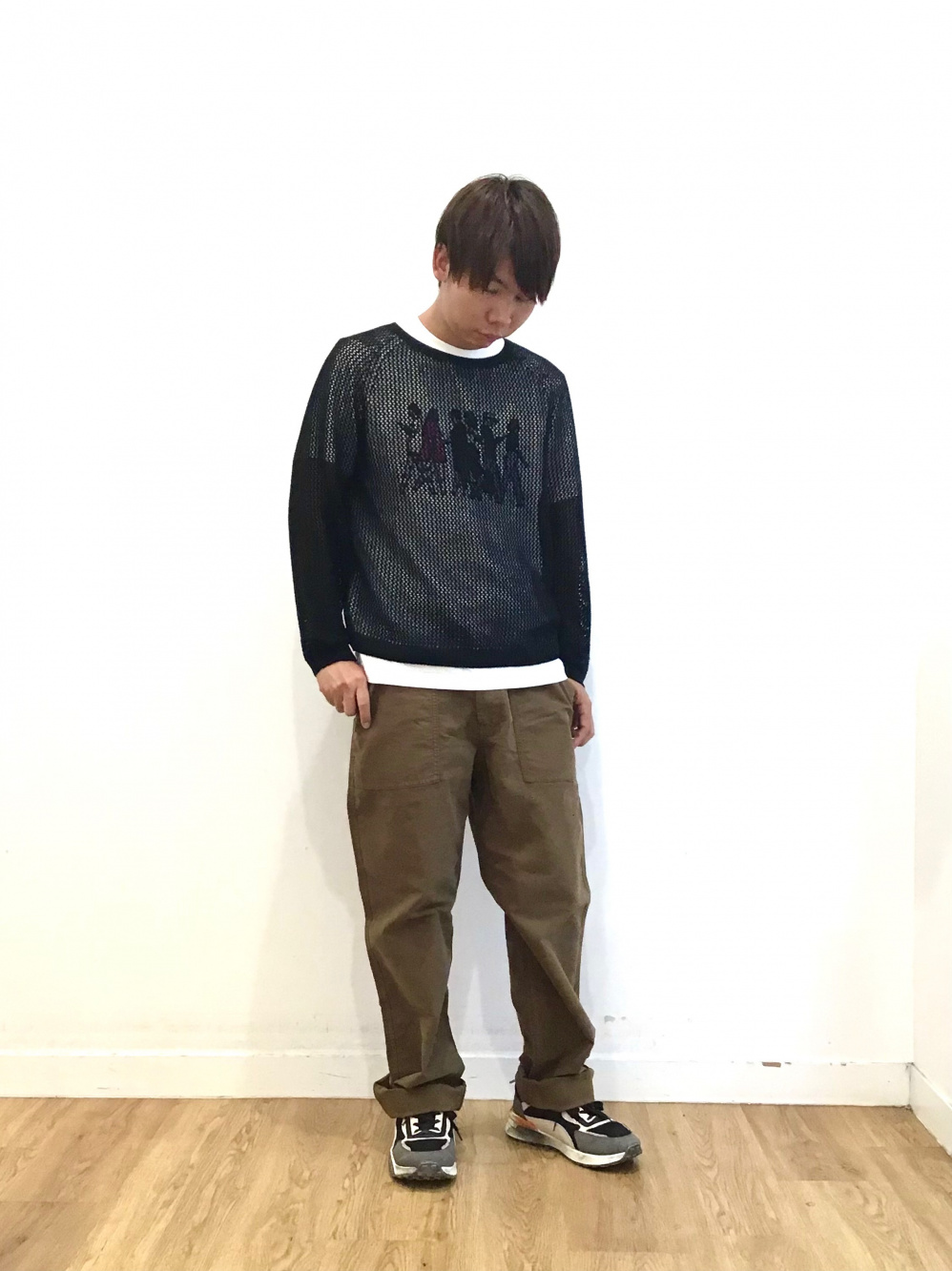 【完売品】ユニクロ 3Dメッシュクルーネックセーター　ブラック　3XL