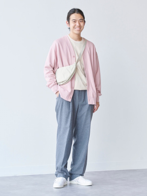 ユニクロ公式 | タックワイドパンツ（ブラッシュドツイル・丈