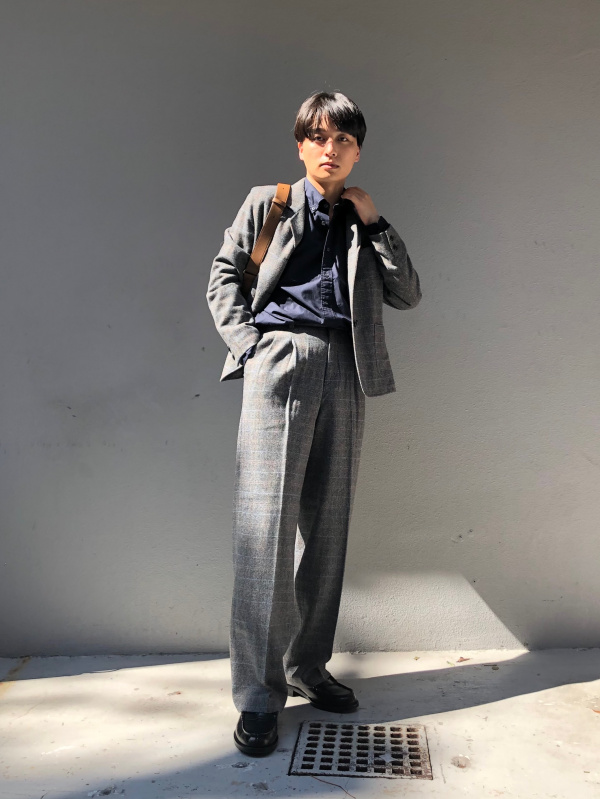 UNIQLO C ツイードオーバーサイズジャケットタックワイドパンツ