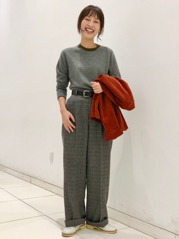 UNIQLO Cツイードオーバーサイズジャケットタックワイドパンツ 