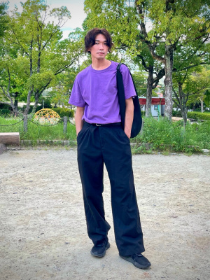 ユニクロ公式 | リネンブレンドタックワイドパンツ（丈標準67