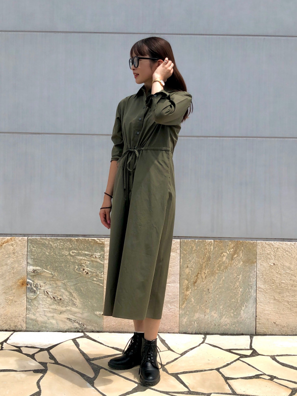 ユニクロ公式 | コットンロングシャツワンピース（長袖・標準丈