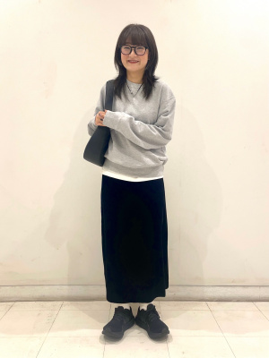 ENOF ベルベットロングスカート ブラック L ユニクロ公式 | ベルベットロングスカート