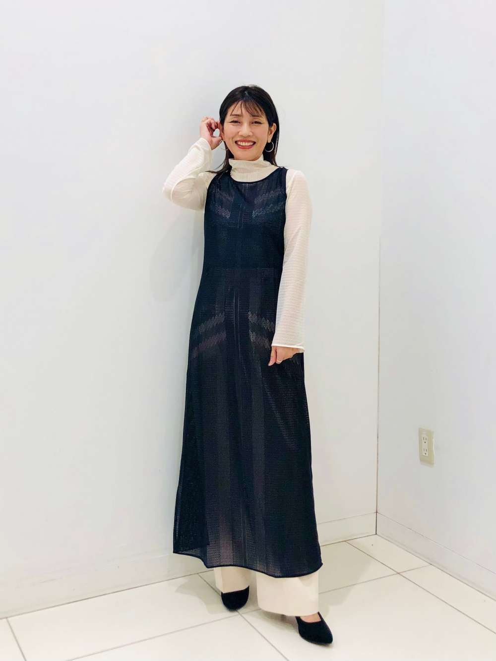 ユニクロ　メッシュワンピースノースリーブ ユニクロ公式 | メッシュワンピースノースリーブ