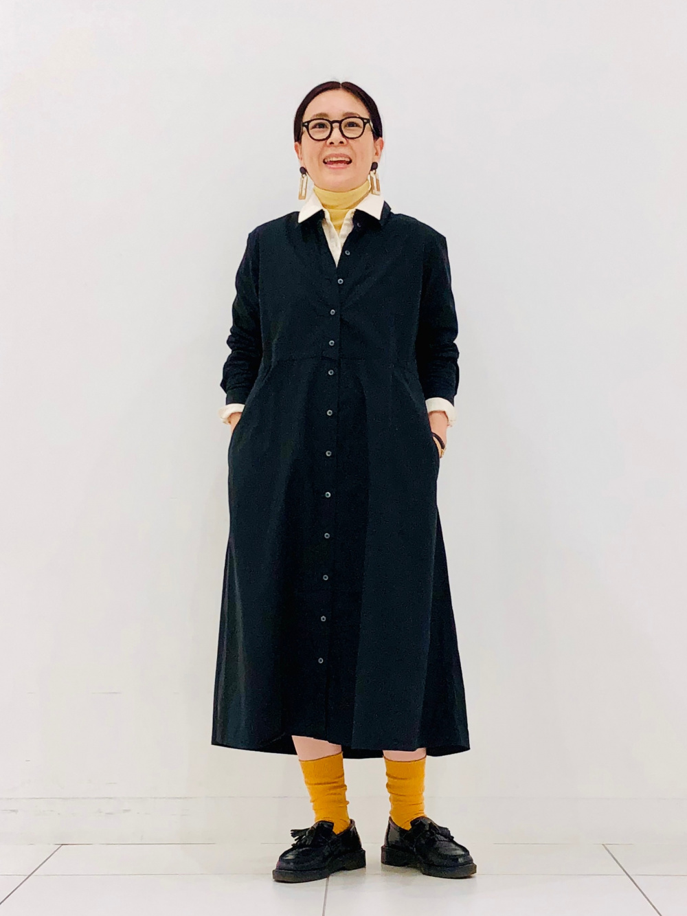 self-portrait 長袖ロングシャツワンピース self portrait ワンピース シャツ レース 長袖 ホワイト 白